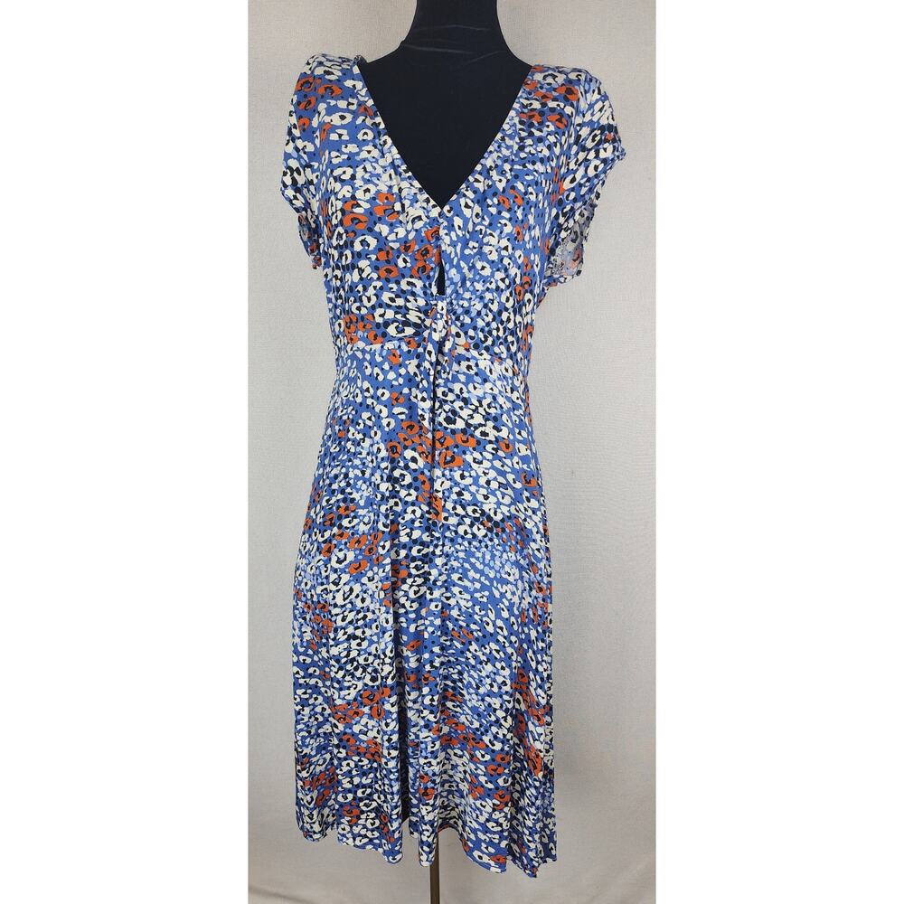 Cupshe dress Womens L cutout knot Lepard Print Beachy keyhole flowy fairycore - Picture 2 of 13